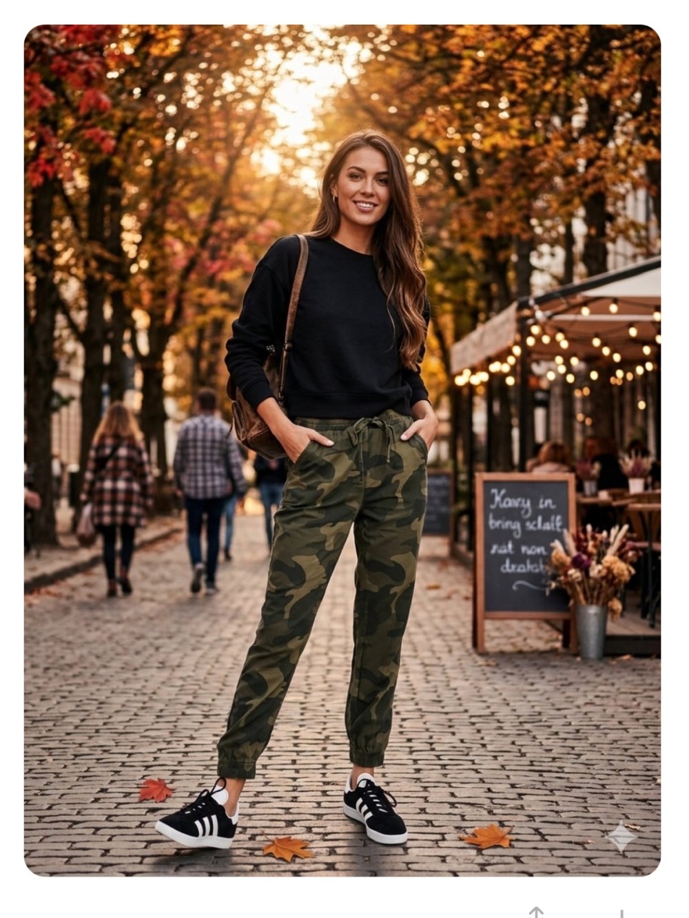 Hollister tie waist jogger in olive camo print-Ultra High Waist NWOT-Sz M​​​​​🍂​